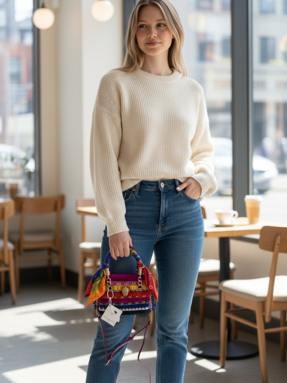 NEW Kurt Geiger London Mini Kensington Embroidered Fringe Eagle Bag Purse NWT - Picture 2 of 6